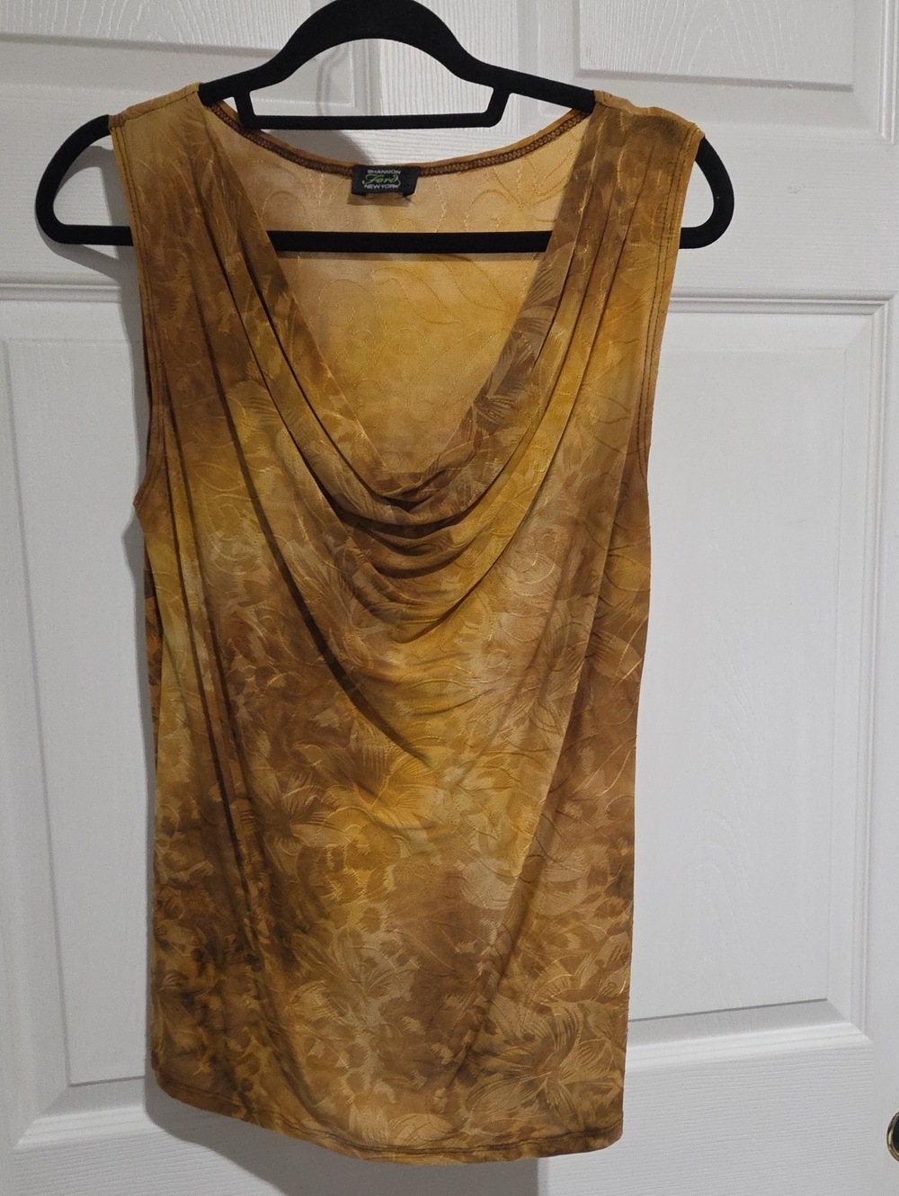 Cowl Neck Camisole in Mustard Yellow by Shannon Ford New York